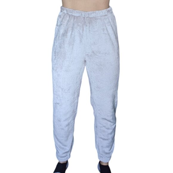 H&M Beige Fluffy Pajama Pants Women Size Medium - Picture 1 of 6